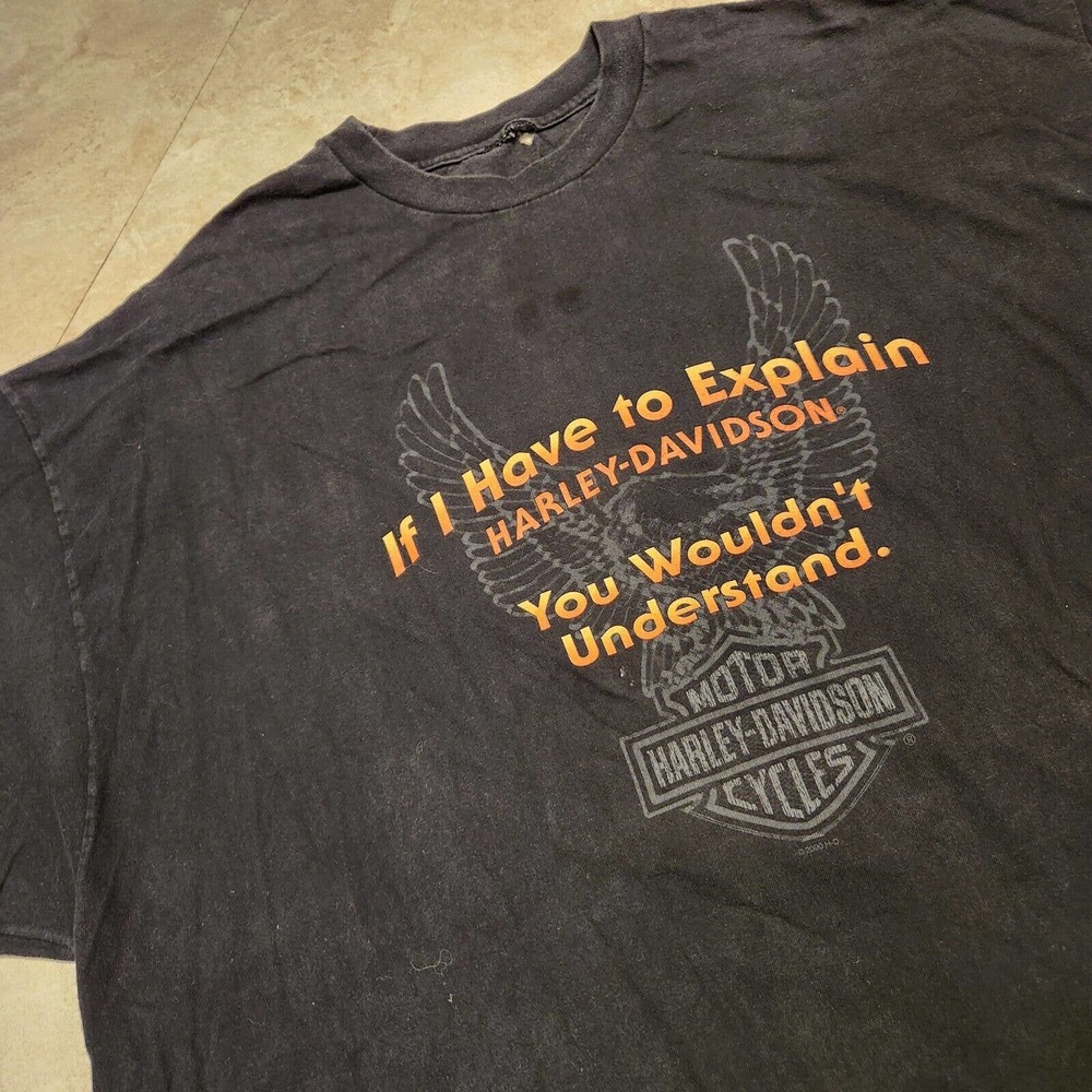 VTG 90s Y2K Harley Davidson Motorcycles Mens 2XL Graphic T‎ Shirt Burlington WA